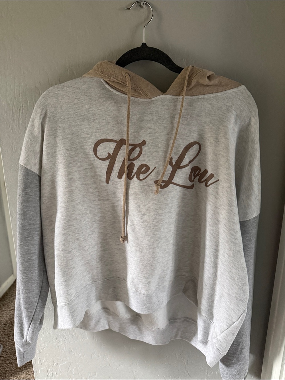 The Lou Colorblock Hoodie Sweatshirt - Light Gray & Taupe